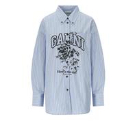 GANNI FLOWERS LIGHT BLUE SHIRT 36