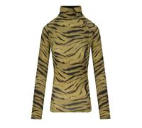 GANNI KHAKI ZEBRA PRINT TURTLENECK TOP 34