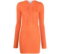 GANNI lace-up merino top - Orange XS-S
