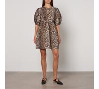 Ganni Leopard-Print Organic Cotton Mini Dress - EU 44/UK 16