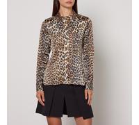 GANNI Women's Leopard Printed Satin Shirt