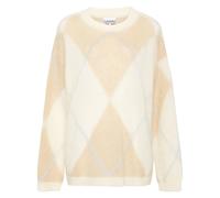 GANNI logo-embroidered argyle-intarsia jumper - Brown XXS/XS-S/M