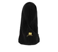 GANNI logo-embroidered ribbed balaclava - Black One Size