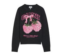 Ganni Logo-intarsia Wool-blend Jumper - Black - XS (UK6 / XS)