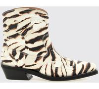 GANNI Low-Shaft Zebra Print Cowboy Boots with an Almond Toe - Size: 38 - female
