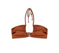 GANNI metallic-threading bikini top - Brown 32-34-36