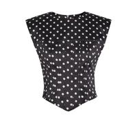 Ganni Polka-dot Corset-style Satin top - Black - 38 (UK10 / S)