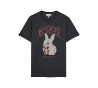 Ganni Printed Cotton T-shirt - Black - S (UK8-10 / S)