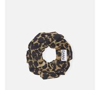 GANNI Women's Printed Cotton Scrunchie Leopard