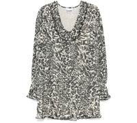 GANNI printed pleated mini dress - Black 34-40