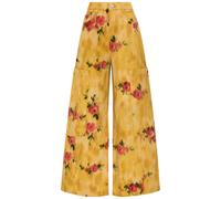 Ganni Printed Wide-leg Denim Cargo Jeans - Yellow - 26 (W26 / UK8 / S)