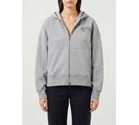 GANNI Relaxed Fit Hooded Zip-Up Sweatshirt in Cotton with Contrast Logo - Size: M - female