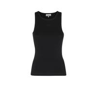 GANNI ribbed logo-embroidered top - Black XS-S-M-L