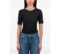 GANNI ribbed T-shirt - Black XS-S-L