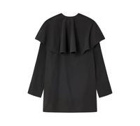 GANNI ruffled cape-attachment mini dress - Black 32-34-36-38-40-42-44