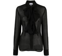 GANNI ruffled chiffon shirt - Black 32