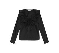 GANNI ruffled organic-cotton blouse - Black 40