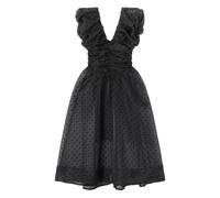GANNI ruffled polka dot-pattern mini dress - Black 32-34-36-38-40-42