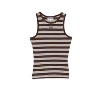 GANNI striped ribbed-knit tank top - Brown XXS-XS-M-L