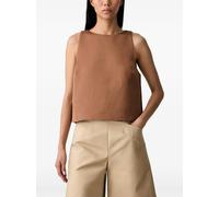 GANNI top in brown twill 36
