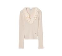 GANNI top in ribbed merino - Neutrals XXS-XS-S-M-L-XL