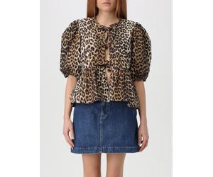 GANNI Top Woman color Brown - Size: 34 - female