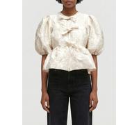 GANNI Top Woman color White - Size: 36 - female