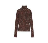 GANNI turtleneck top in printed jersey - Brown 32-34-36-38-40-42