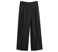 GANNI Women's Calendered Wool Mid Waist Pants Black