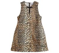 GANNI Women's Duchesse Nylon Mini Dress Leopard