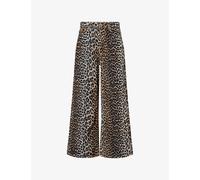 Ganni Womens Ganni Leopard Wide-Leg Velvet Jeans Leopard 27
