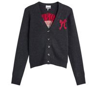 GANNI Women's Graphic Wool Cardigan Phantom