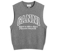 GANNI Women's Graphic Wool Vest Frost Gray