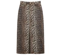 GANNI Women's Print Denim Maxi Slit Skirt Leopard