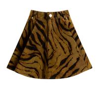 GANNI Women's Printed Flock Denim Mini Skirt Khaki