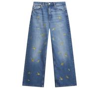 GANNI Women's Printed Flower Lari Jeans Light Blue Vintage