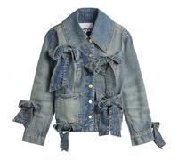 GANNI Women's Tint Rigid Denim Jacket Mid Blue Vintage FR 40