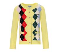 GANNI YELLOW DIAMOND CARDIGAN M
