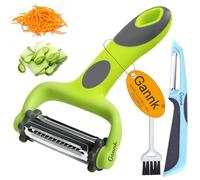 GANNK Potato Apple Vegetable Peelers for Kitchen, I and Y Peelers for Fruit Veggie Potatoes Carrot Cucumber, 3 in 1 Blade Spin Design With Julienne Function