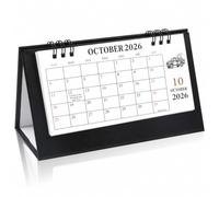 Gannyfer Small Desk Calendar 2025-2026, Small Standing Flip Calendar,July 2025 - June 2027, 24 Monthly Simplicity Desktop Calendar for Home, School and Office（ 6.89" x 3.54"Black)