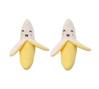 GANPUB 2Pcs Dog Toys,Squeeze Squeaker Puppy Dog Toys, Plush Dog Chew Toys, Dog Squeak Toys Pet Supplies (Banana)