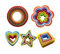 Ganquer 27 Pcs Cookie Cutters Shapes Baking Set Plastic Small Cookie Molds Round, Love, Star, Square, and Flower Shape Biscuit Cutter Set for Cake Sandwich Fondant Biscuit Pastry Decorating