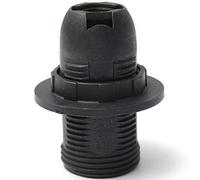 Ganquer E14 Bulb Light Lamp Holder, Edison Screw Bulb Holder Socket Lamp Holder Plastic Shell Light Bulb E14 Socket Pendant Socket Lampshade Ring(Black)