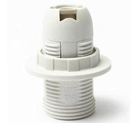 Ganquer E14 Bulb Light Lamp Holder, Edison Screw Bulb Holder Socket Lamp Holder Plastic Shell Light Bulb E14 Socket Pendant Socket Lampshade Ring(White)