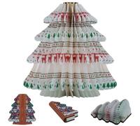 GanSan Christmas Tree Lamp, Manual 5 Colour Changing Night Light, Foldable Book Light, USB-C Rechargeable, Maple Wood UV Print, Decorative Mood Lamp for Bedroom, Gift for Adults & Teens