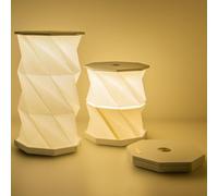 GanSan Portable ABS Bedside Lamp - 3-Color Temperature, USB-C Rechargeable, Dimmable Touch & Table Light for Bedroom, Office & Travel (White)