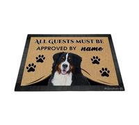 Ganshan Bi Personalized Funny Bernese Dog Welcome Door Mat All Guests Must Be Approved Floor Mat Custom Doormat Home Decoration for Dog Lover 35.4" x 23.6", Style 1