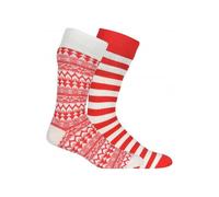 GANT 2-Pack Fair Isle & Stripe Socks Gift Box, Red/White