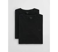 GANT Men's C-Neck T-Shirt 2-Pack Underwear, Black, One Size (Pack of 2)