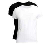 GANT Men's 2-Pack Classic Logo Crew-Neck T-Shirts, Black/White - Size: Regular/36